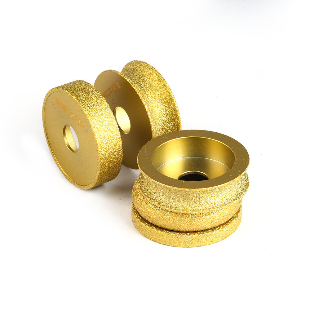 Diashark 2pcs 3inch 75mm Diamond Convex Wheel for Grinding Concrete Marble Granite French Edge Roman Edge Half-Round Edge