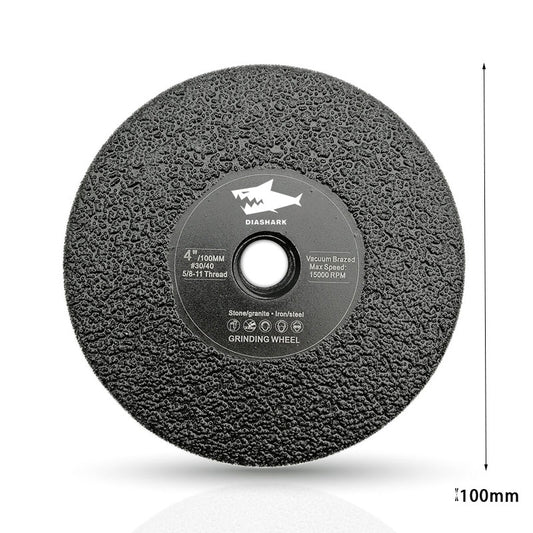 Diashark 4/4.5/5" 5/8-11 Arbor Vacuum Brazed Diamond Flat Grinding Wheel For Granite, Marble Engineered Stone