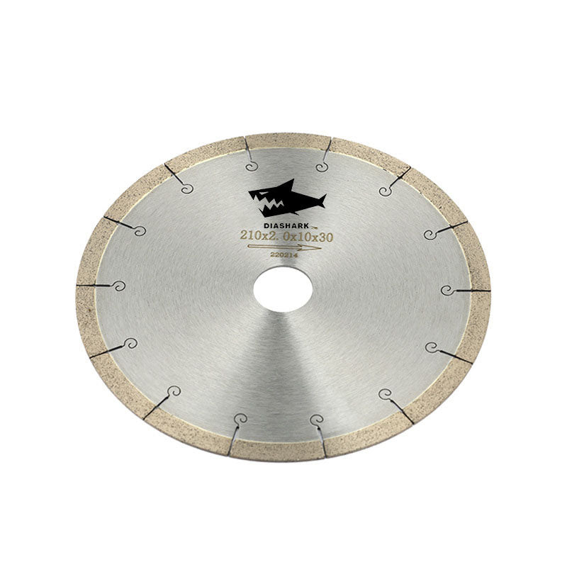 Diashark 2pcs 8/10/12/14" Wet Blade J-Slot Continuous Rim Cutting Ceramic Marble