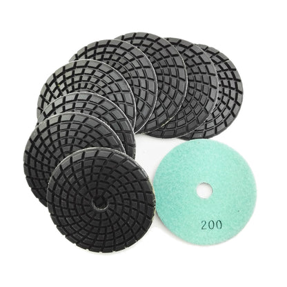 Diashrk 9pcs/12pcs 4" Concrete Resin Wet Diamond Polishing Pads Polishing  Concrete