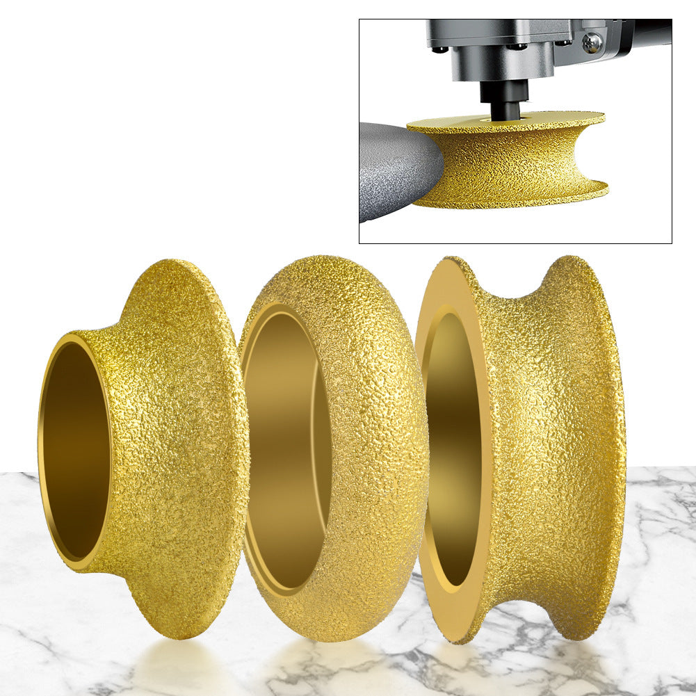 Diashark 2pcs 3inch 75mm Diamond Convex Wheel for Grinding Concrete Marble Granite French Edge Roman Edge Half-Round Edge