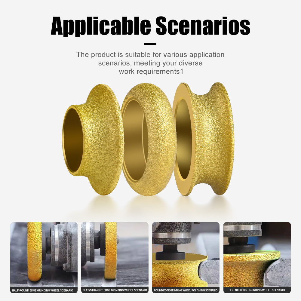 Diashark 2pcs 3inch 75mm Diamond Convex Wheel for Grinding Concrete Marble Granite French Edge Roman Edge Half-Round Edge