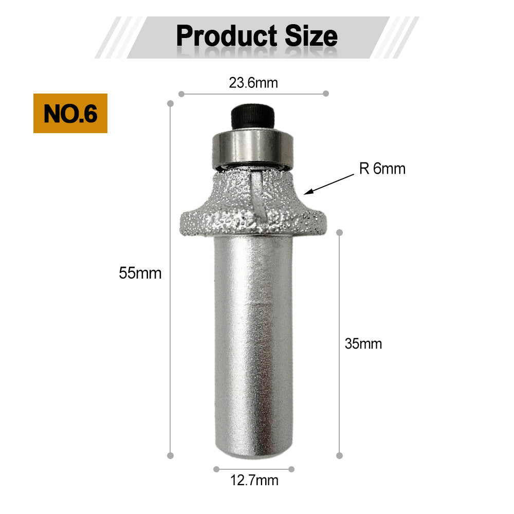 Diashark Diamond Router Bits with 1/2" Shank for Granite Marble 31 sizes 2pcs