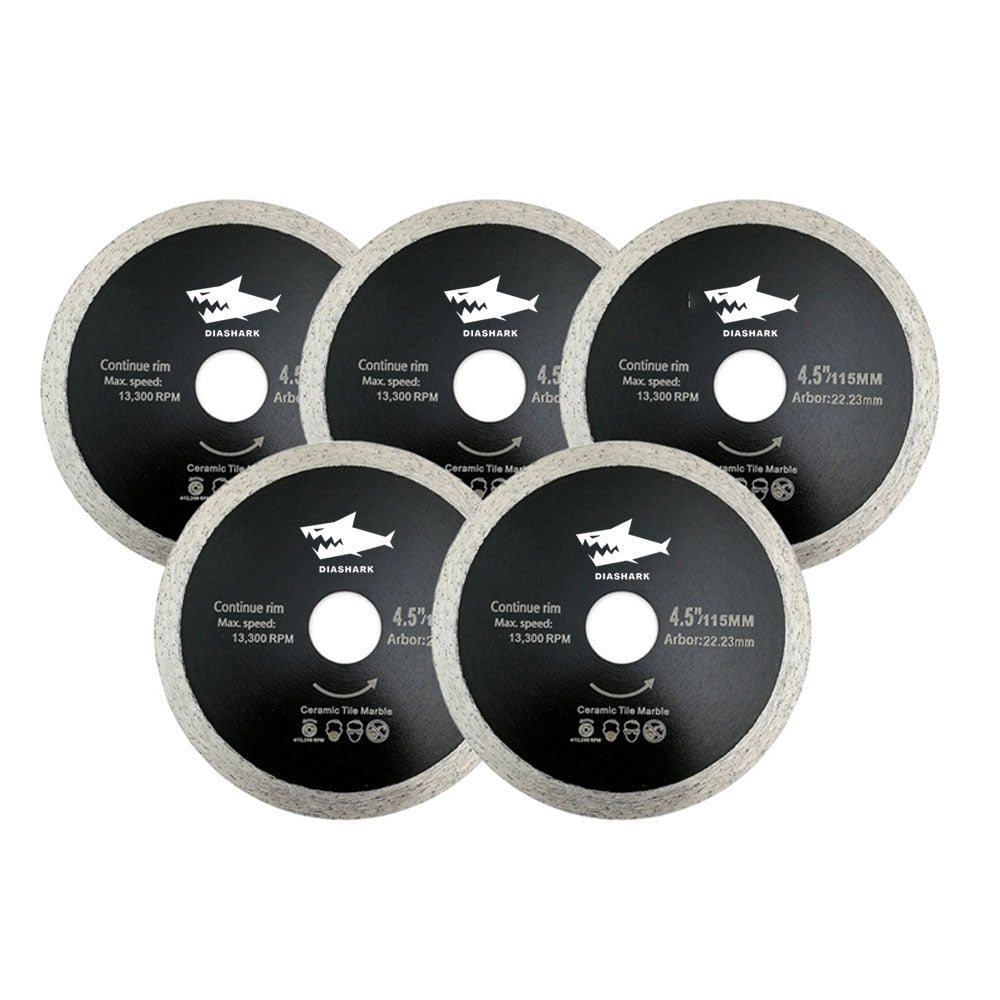 Diashark 4" 4.5"Continuous Rim Diamond Blade Wet cutting Ceramic Tile