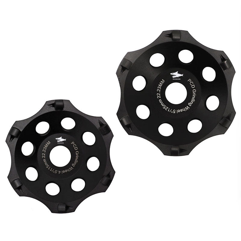DIASHARK 1pc or 2pcs Dia 4.5"/5" Diamond Hexagonal PCD Grinding Cup Wheel  Polycrystalline Grinding Wheel