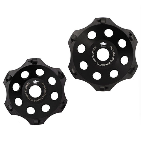 DIASHARK 1pc or 2pcs Dia 4.5"/5" Diamond Hexagonal PCD Grinding Cup Wheel  Polycrystalline Grinding Wheel