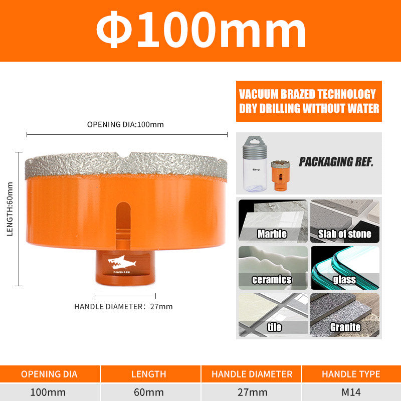 Diashark 6-100MM M14 Diamond Drill Bits Hole Saw Cutter for Porcelain Tile Granite Mortater Marble