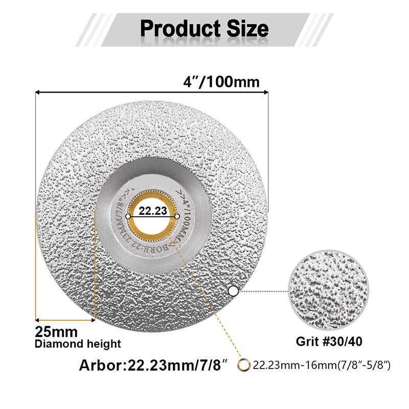 Diashark 4/4.5/5inch Diamond Grinding Cup Wheel for Granite Marble Masonry Convex