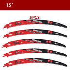 DIASHARK 2/3/5pcs 10”/12”/15" Japanese Teeth Reciprocating Saw Blade 5TPI for Wood Pruning Tree Trimming Wood Cutting with Storage Box