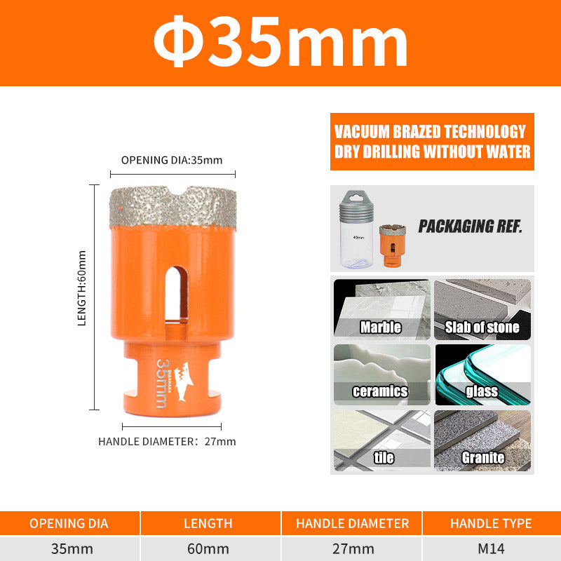Diashark 6-100MM M14 Diamond Drill Bits Hole Saw Cutter for Porcelain Tile Granite Mortater Marble