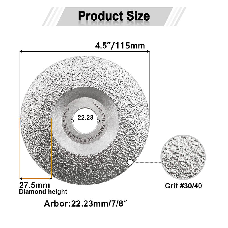 Diashark 4/4.5/5inch Diamond Grinding Cup Wheel for Granite Marble Masonry Convex