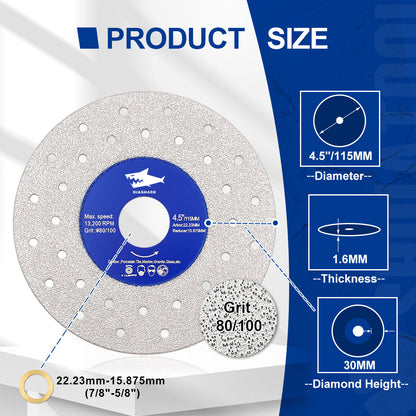 Diashark 75/115/125mmcs Porous Widened Cutting Blade  Ultra-Thin Disc Porcelain Tile Marble Glass Granite
