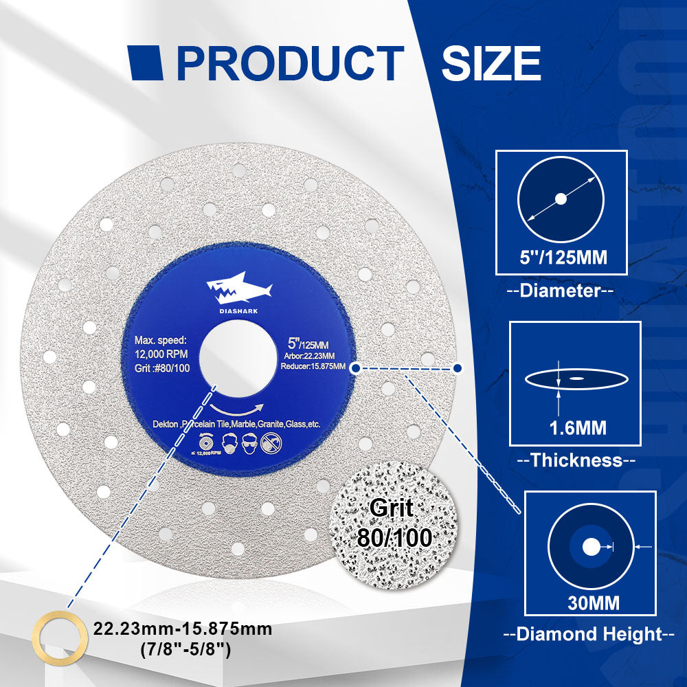 Diashark 75/115/125mmcs Porous Widened Cutting Blade  Ultra-Thin Disc Porcelain Tile Marble Glass Granite