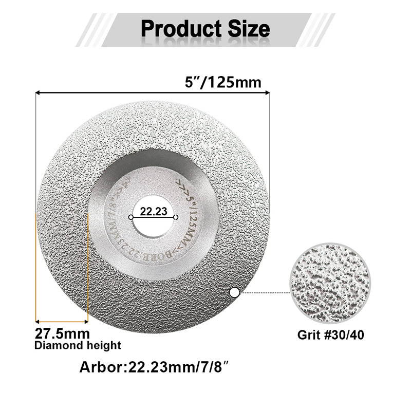 Diashark 4/4.5/5inch Diamond Grinding Cup Wheel for Granite Marble Masonry Convex