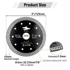 Diashark 4.5"7 " Diamond Saw Blade Cutting Porcelain Tile Ceramic Marble