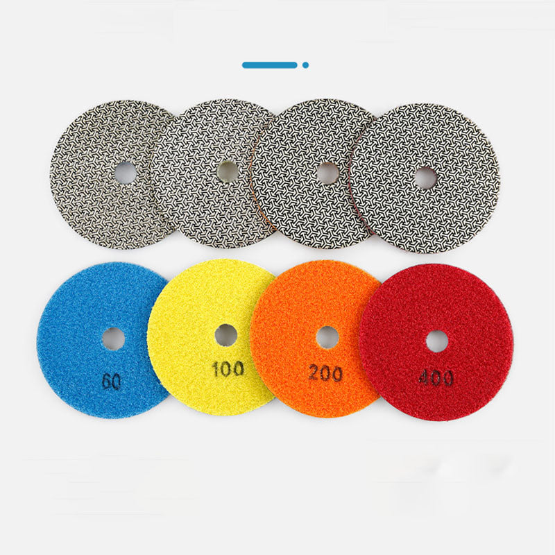 SHDIATOOL Almohadillas de Pulido de Diamante de Esponja Engrosada de 4"/100mm para Mármol de Piedra Blanda, 3 unidades/juego