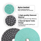 Diashrk 4" Concrete Wet Diamond Polishing Pads Polishing  Concrete 9/12pcs