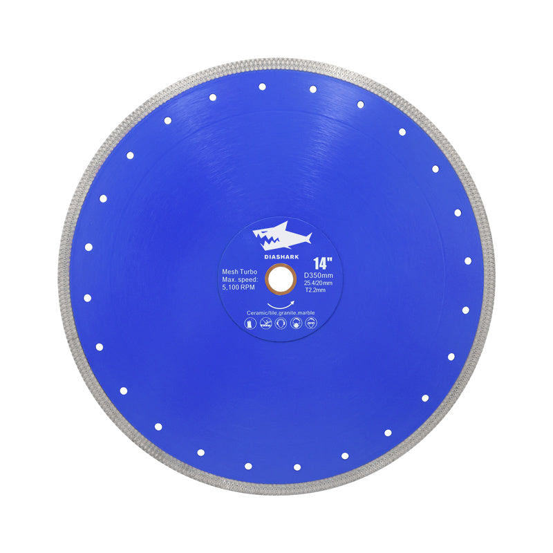 DIASHARK 4"-14" X Mesh Turbo Diamond Blade Cutting for Tile Ceramic Porcelain Marble