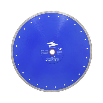 DIASHARK 4"-14" X Mesh Turbo Diamond Blade Cutting for Tile Ceramic Porcelain Marble