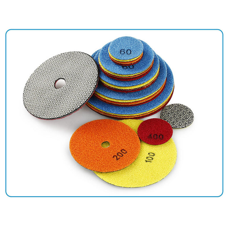 SHDIATOOL Almohadillas de Pulido de Diamante de Esponja Engrosada de 4"/100mm para Mármol de Piedra Blanda, 3 unidades/juego