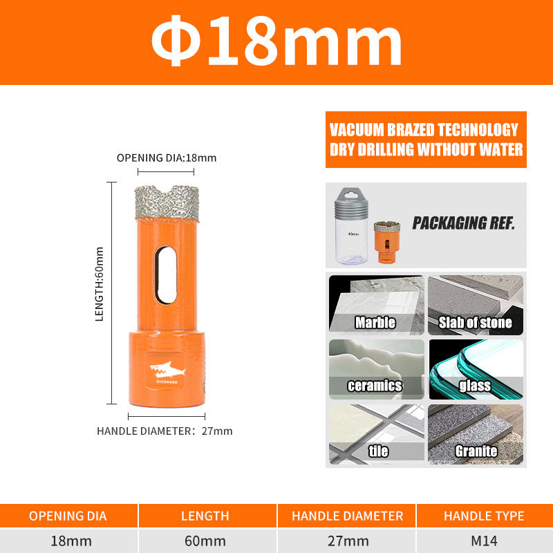 Diashark 6-100MM M14 Diamond Drill Bits Hole Saw Cutter for Porcelain Tile Granite Mortater Marble