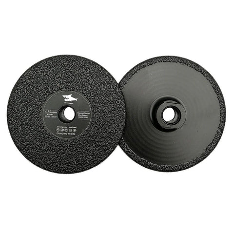 Diashark 4/4.5/5" 5/8-11 Arbor Vacuum Brazed Diamond Flat Grinding Wheel For Granite, Marble Engineered Stone