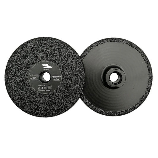 Diashark 4/4.5/5" 5/8-11 Arbor Vacuum Brazed Diamond Flat Grinding Wheel For Granite, Marble Engineered Stone