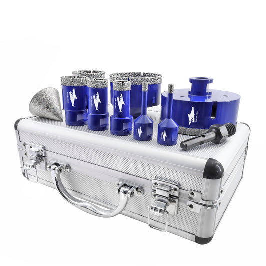 Diamantbohrkrone 1 Set/10 Stk. für Porzellan Granit Marmor 5/8"-11 Gewinde