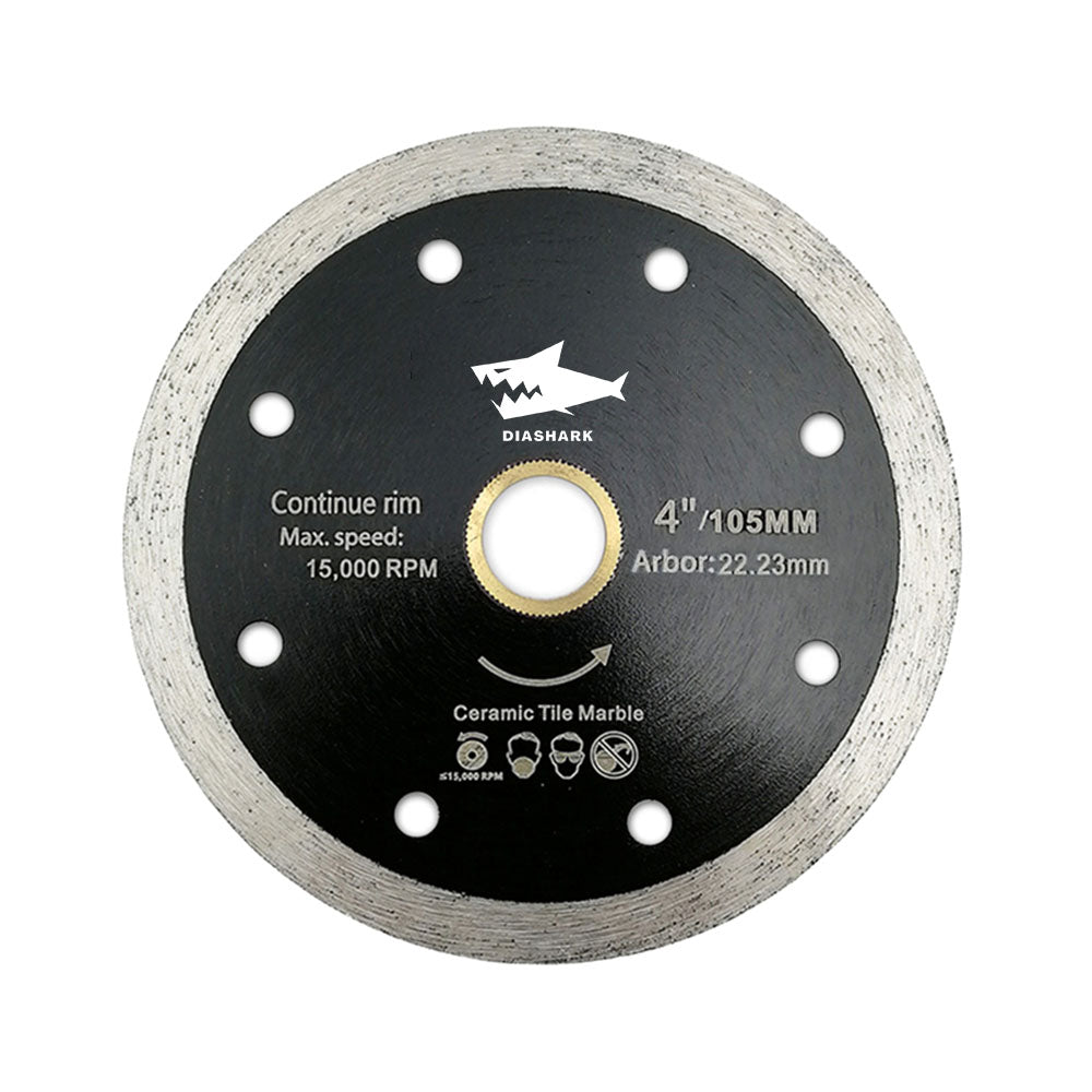 Diashark 4" 4.5"Continuous Rim Diamond Blade Wet cutting Ceramic Tile