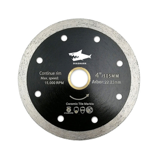 Diashark 4" 4.5"Continuous Rim Diamond Blade Wet cutting Ceramic Tile