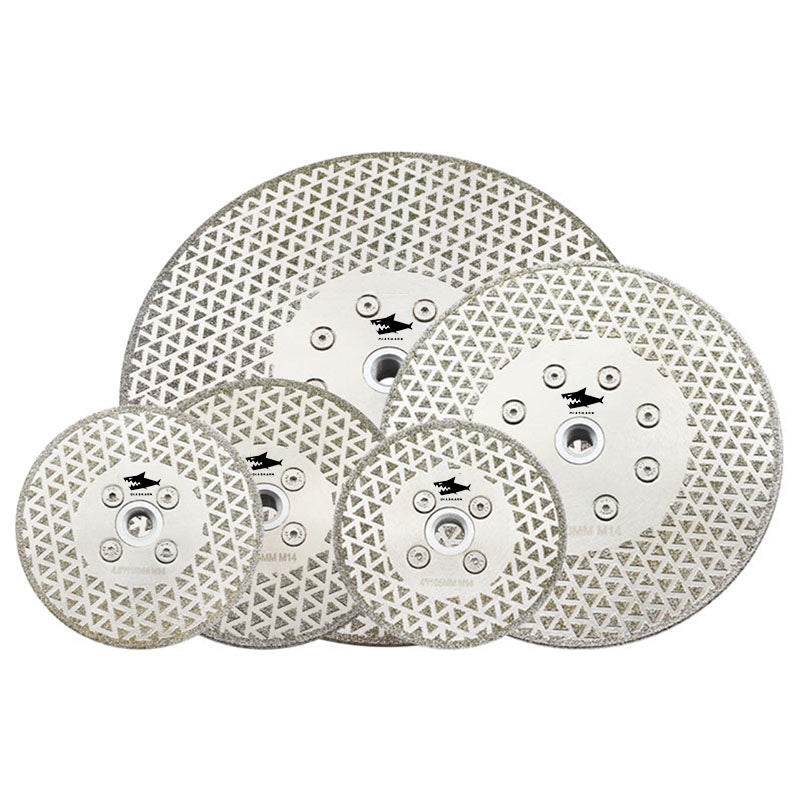 Diashark 4''-9'' Electroplated Cutting and Grinding Disc Single/Double side Coated M14 or 5/8-11 Flange