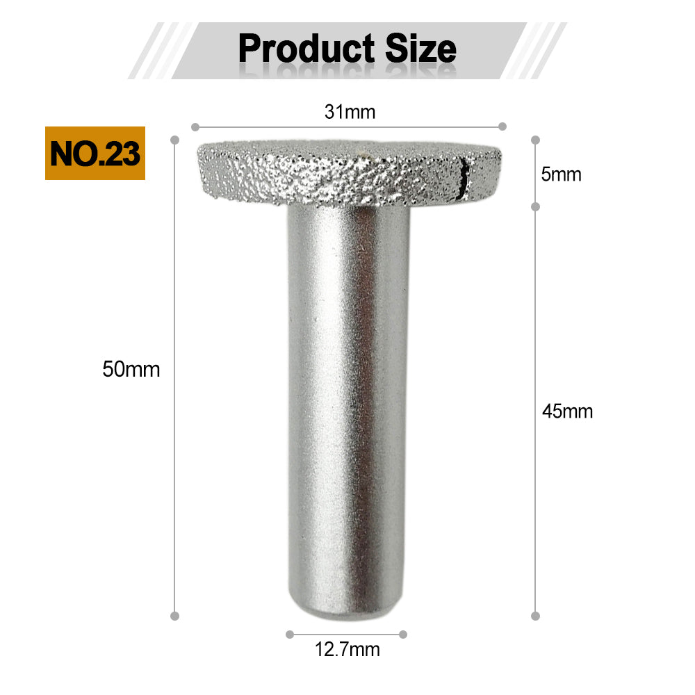 Diashark Diamond Router Bits with 1/2" Shank for Granite Marble 31 sizes 2pcs