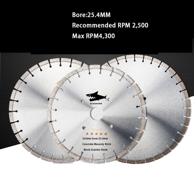 Diashark 14"355mm Diamond Saw Blade for Concrete Masonry Brick Block Granite Stone