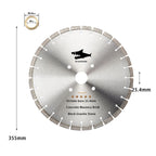 Diashark 14"355mm Diamond Saw Blade for Concrete Masonry Brick Block Granite Stone