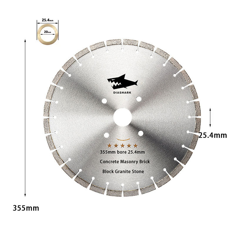 Diashark 14"355mm Diamond Saw Blade for Concrete Masonry Brick Block Granite Stone