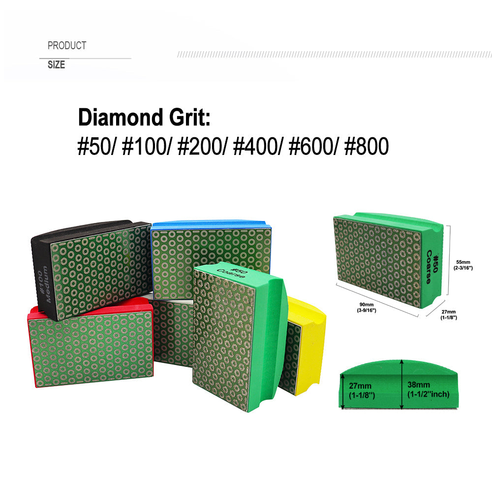 Diashark #50-800 Grit Diamond Hand Electroplated Polishing Pad for Granite Marble Glass Concrete