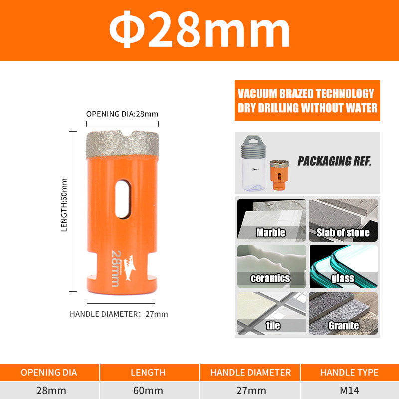 Diashark 6-100MM M14 Diamond Drill Bits Hole Saw Cutter for Porcelain Tile Granite Mortater Marble
