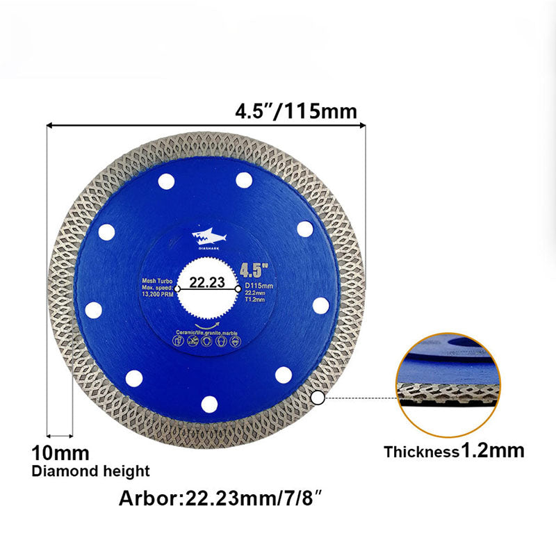 SHDIATOOL Diamantsägeblatt zum Schneiden von Feinsteinzeug Fliesen Keramik Granit Marmor 115mm 2 Stück