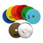 Diashark 4inch Dry Diamond Polishing Pad for Granite 8pcs/set Mixed Grits Plus a Base Backer
