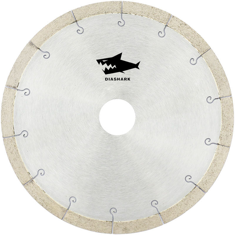 Diashark 2pcs 8/10/12/14" Wet Blade J-Slot Continuous Rim Cutting Ceramic Marble