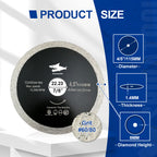 Diashark 4" 4.5"Continuous Rim Diamond Blade Wet cutting Ceramic Tile