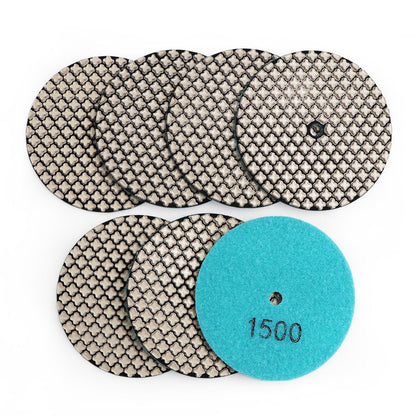 DIASHARK 7pcs 4" #50-3000 Grit Super Diamond Wet/Dry Resin Polishing Pads for Granite Marble
