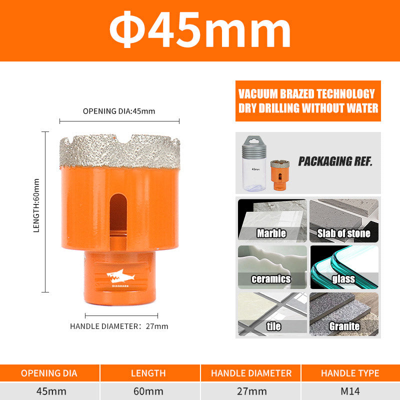 Diashark 6-100MM M14 Diamond Drill Bits Hole Saw Cutter for Porcelain Tile Granite Mortater Marble