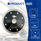 Diashark 4" 4.5"Continuous Rim Diamond Blade Wet cutting Ceramic Tile