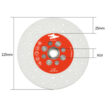 Diashark M14 Flange Double Sided Star Diamond Cutting Grinding Disc For Quartz Stone Marble