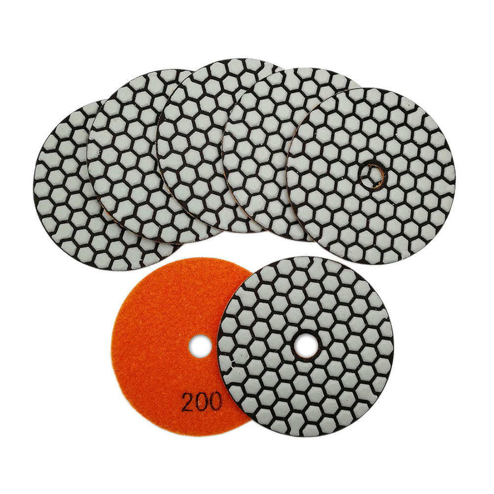 Diashark 7pcs/set #50-buffering #3000 Grit 4 inch Dry Diamond Polishing Pad for Granite Marble