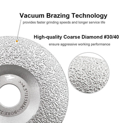 Diashark 4/4.5/5inch  Convex Vacuum Brazed Grinding Disc for Granite Marble Masonry