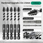 DIASHARK 6/8/10/12mm 5pc Dry Carbide Drill Bit Quick-fit Hex Shank for Porcelain Tile Ceramic Granite Marble Stone Masonry