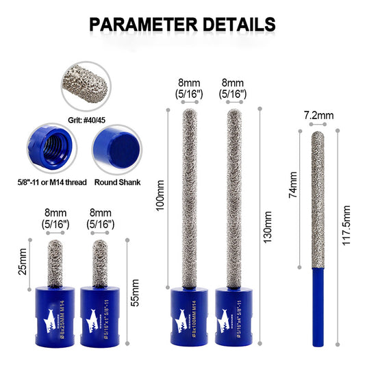 Broca Diashark Diamond para repasar juntas de mortero, para albañilería, eliminación de piedra y ladrillo, rosca M14 o 5/8"-11 o vástago