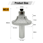 Diashark Diamond Router Bits with 1/2" Shank for Granite Marble 31 sizes 2pcs